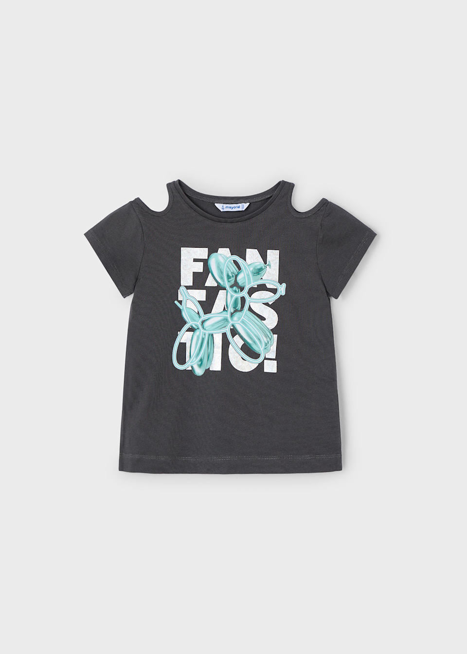 3056 Girl Cut Out Sleeves T-Shirt
