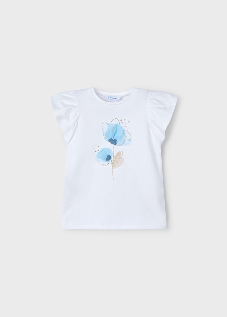3002 Girl Embossed Flower T-Shirt