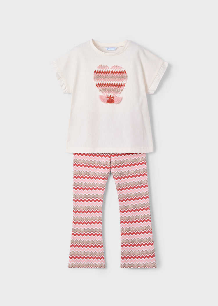 3709 Girl Flared Leggings and T-Shirt Set