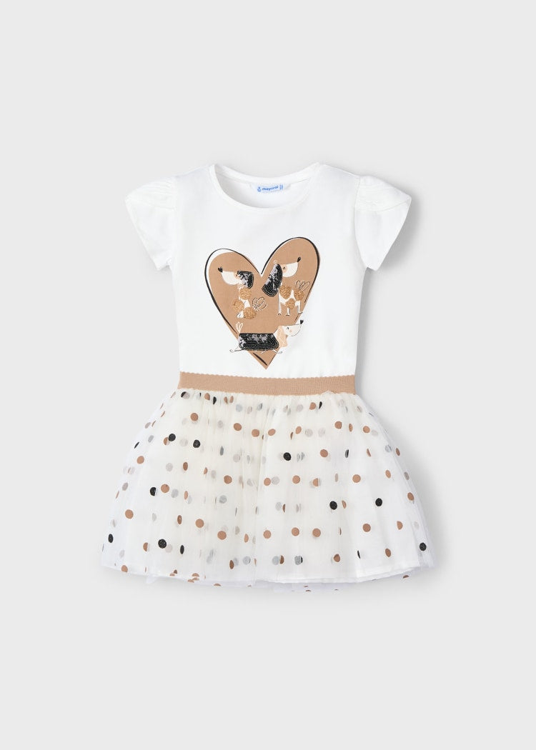 3946 Girl Tulle Skirt and T-Shirt Set