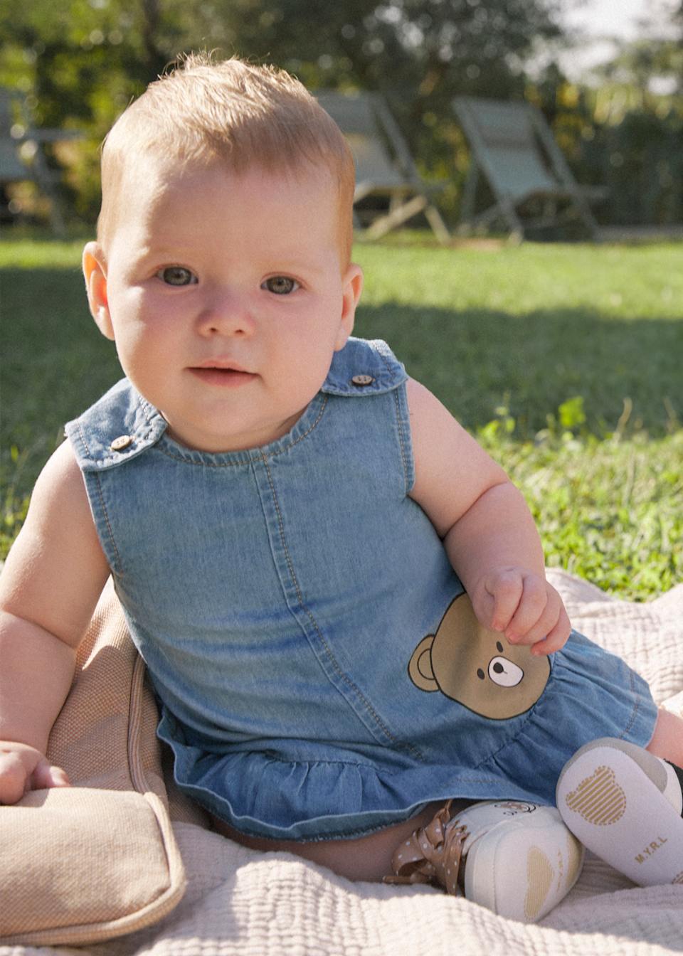 1871 Newborn Denim Dress with Hat