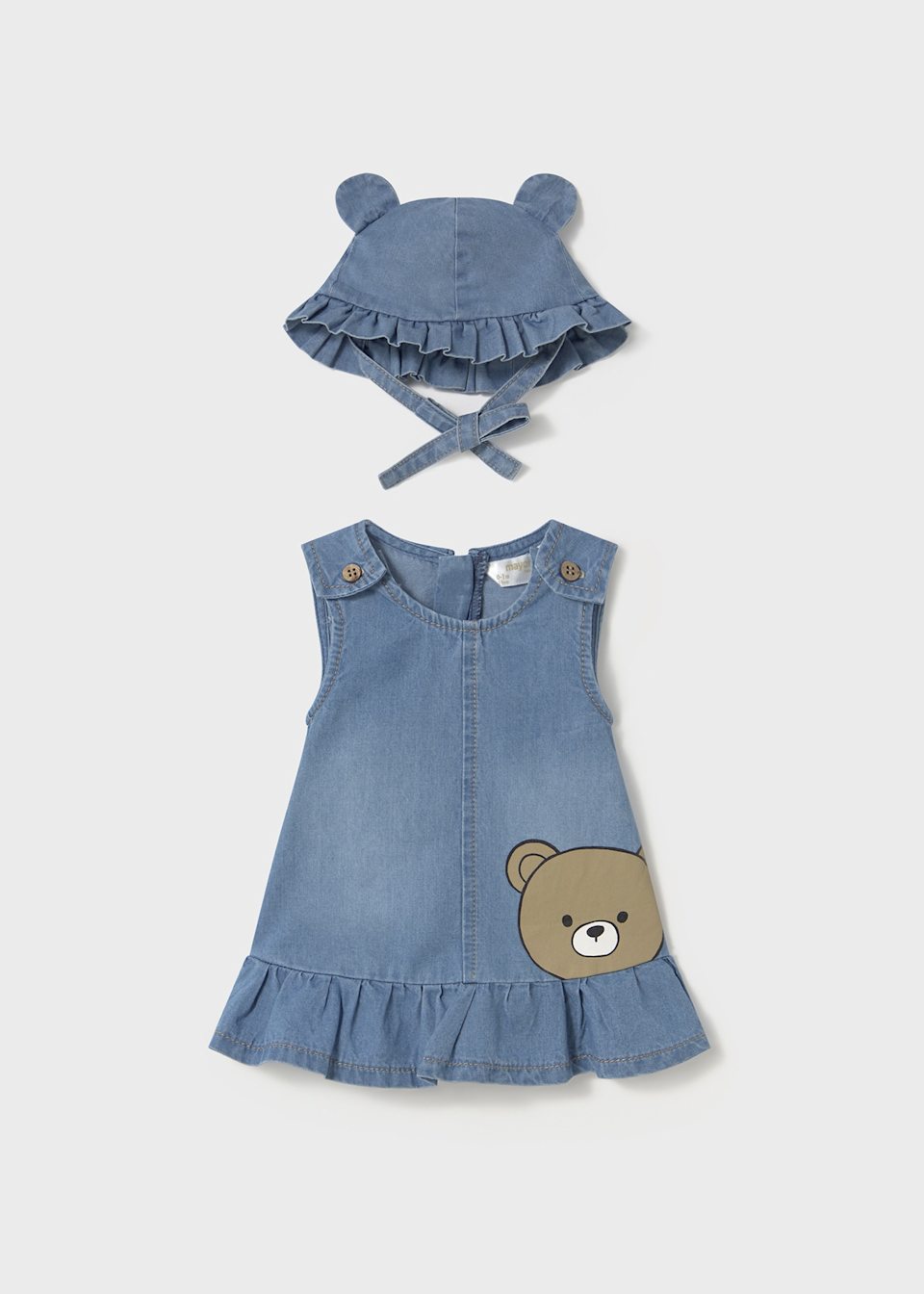 1871 Newborn Denim Dress with Hat