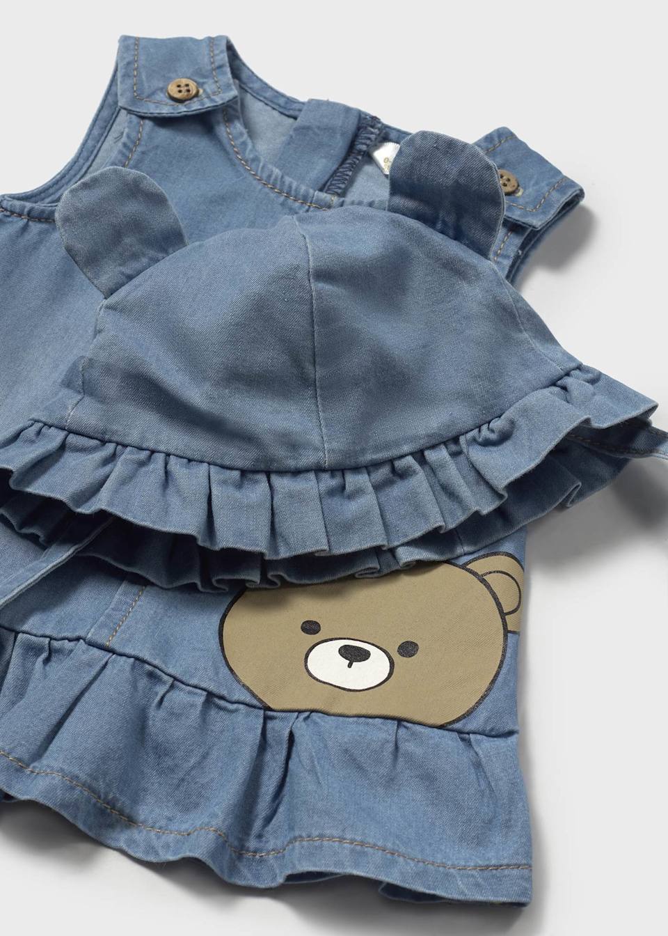 1871 Newborn Denim Dress with Hat