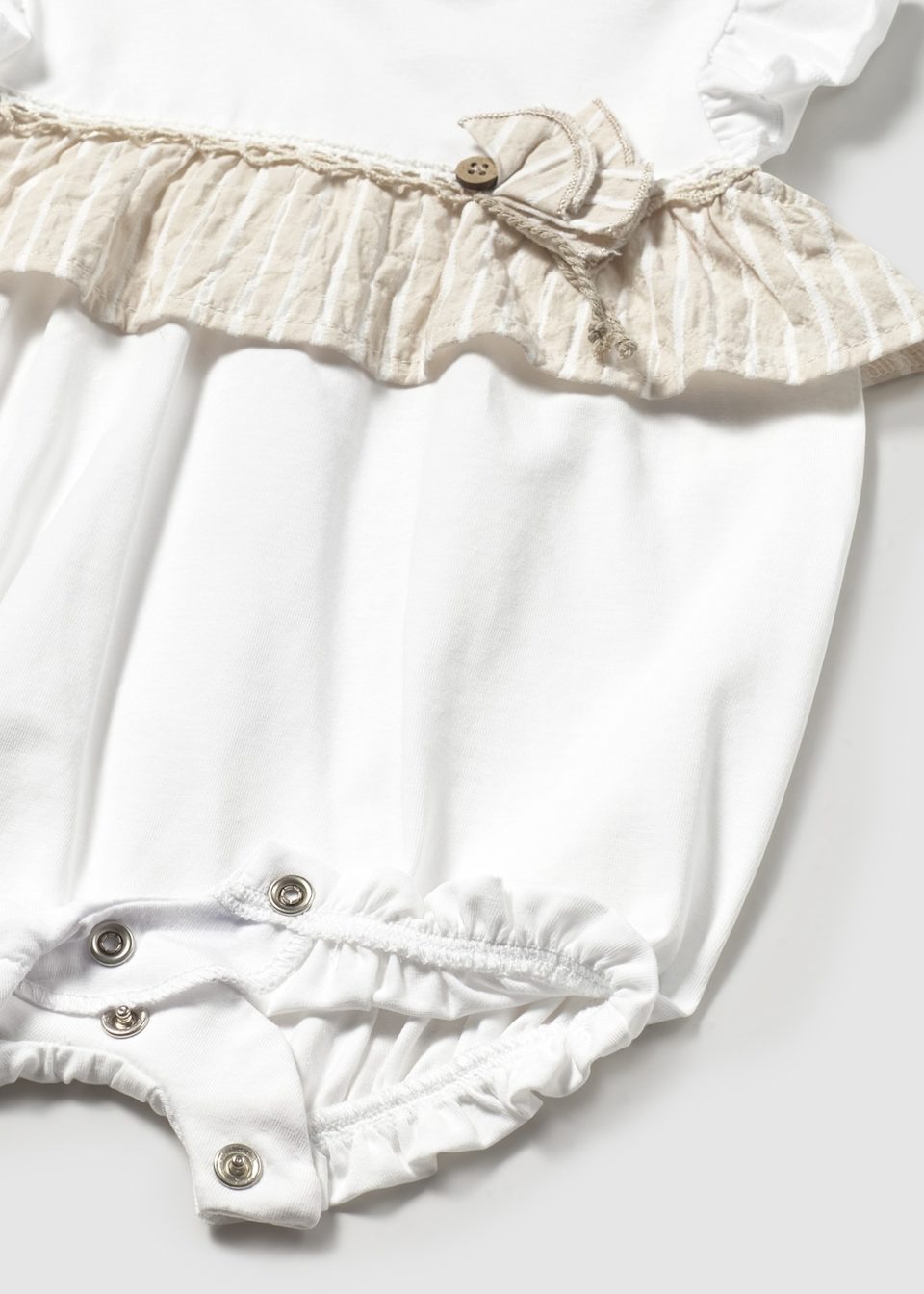 1748 Newborn Romper with Stripe Detail