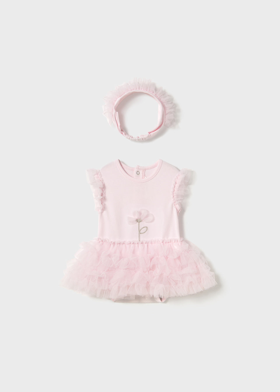 1756 Newborn Tutu Bodysuit with Headband