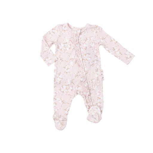 Floaty Day Daisies RUFFLE FRONT ZIPPER FOOTIE