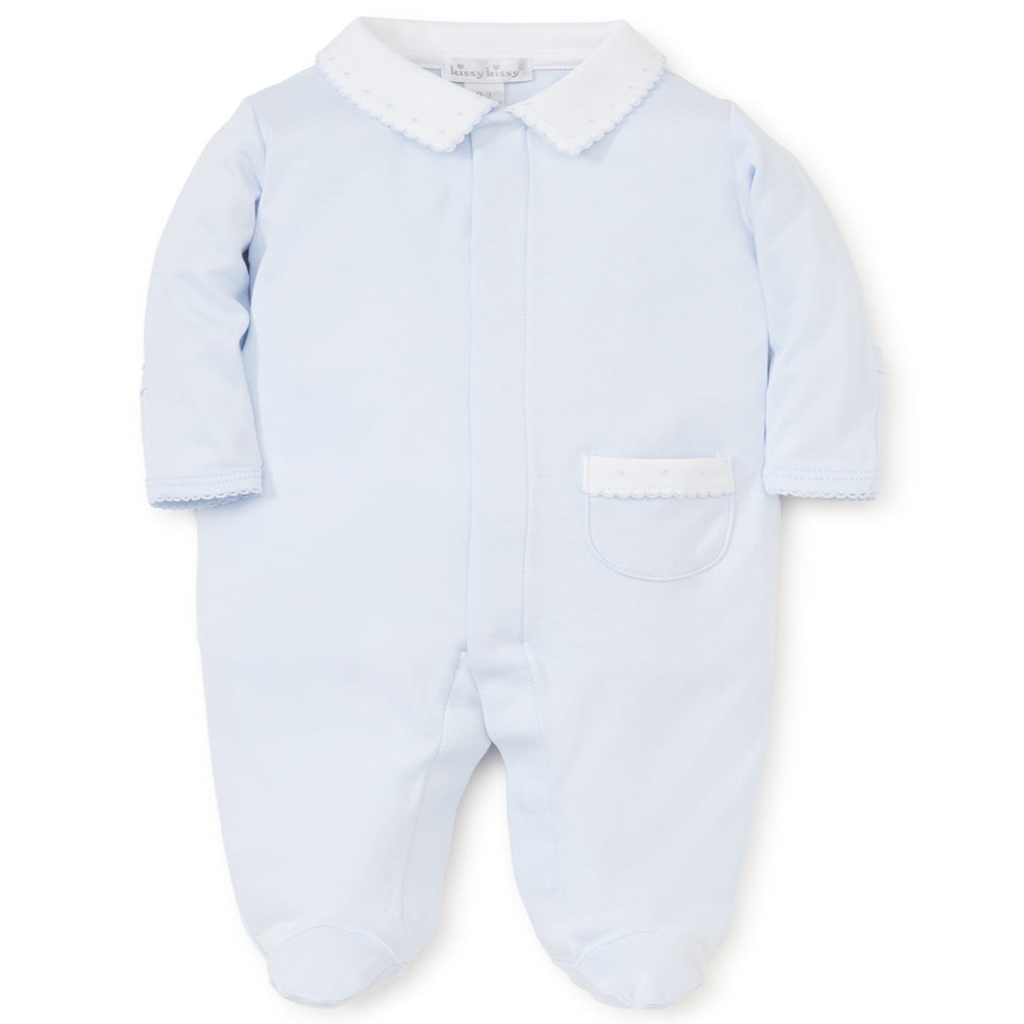 BLUE NEW BEGINNINGS FOOTIE W/COLLAR