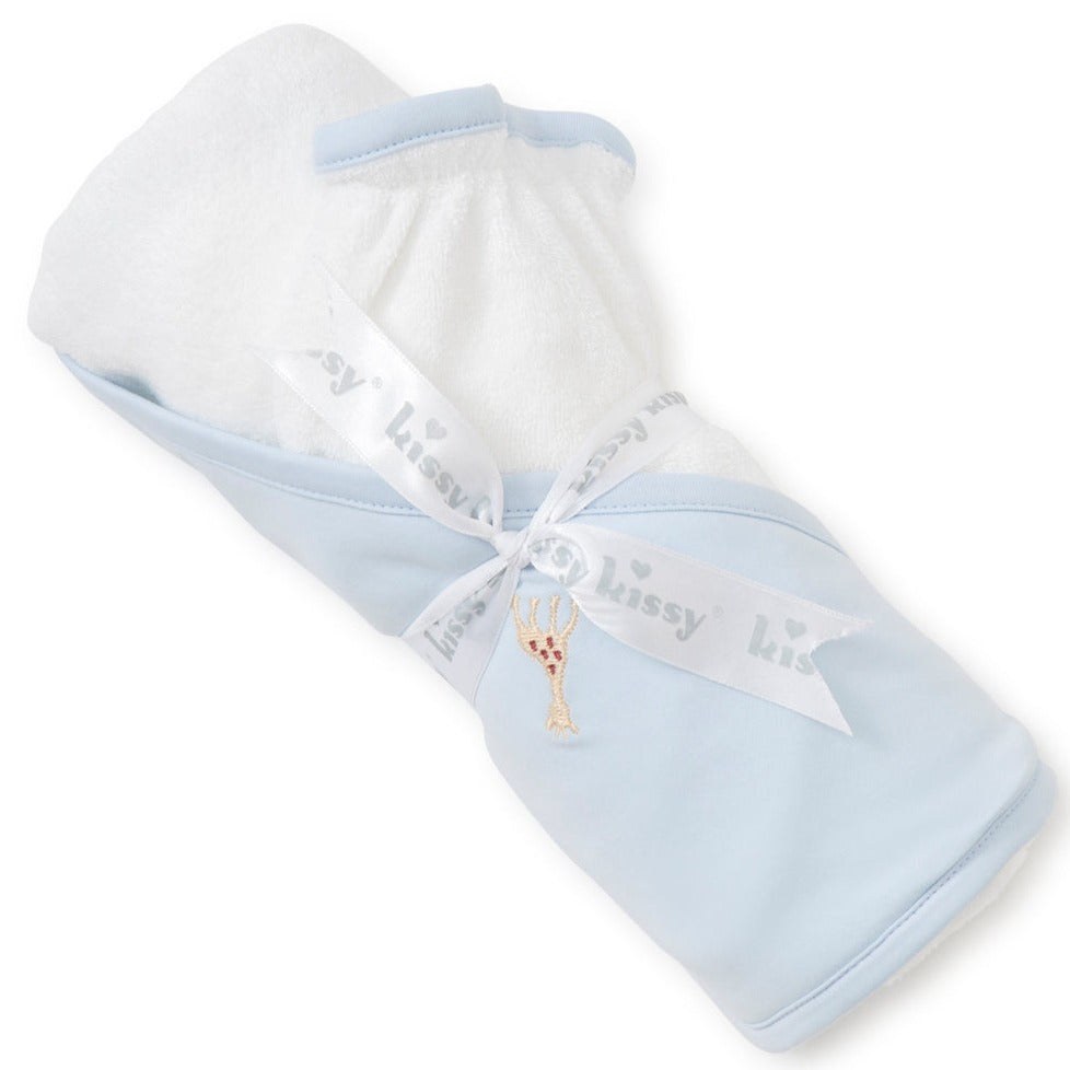 SOPHIE LA GIRAFE BLUE HOODED TOWEL & MITT SET