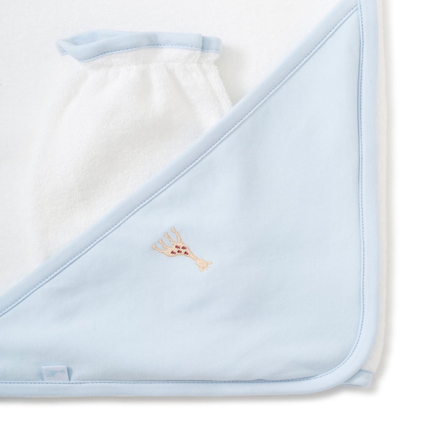 SOPHIE LA GIRAFE BLUE HOODED TOWEL & MITT SET