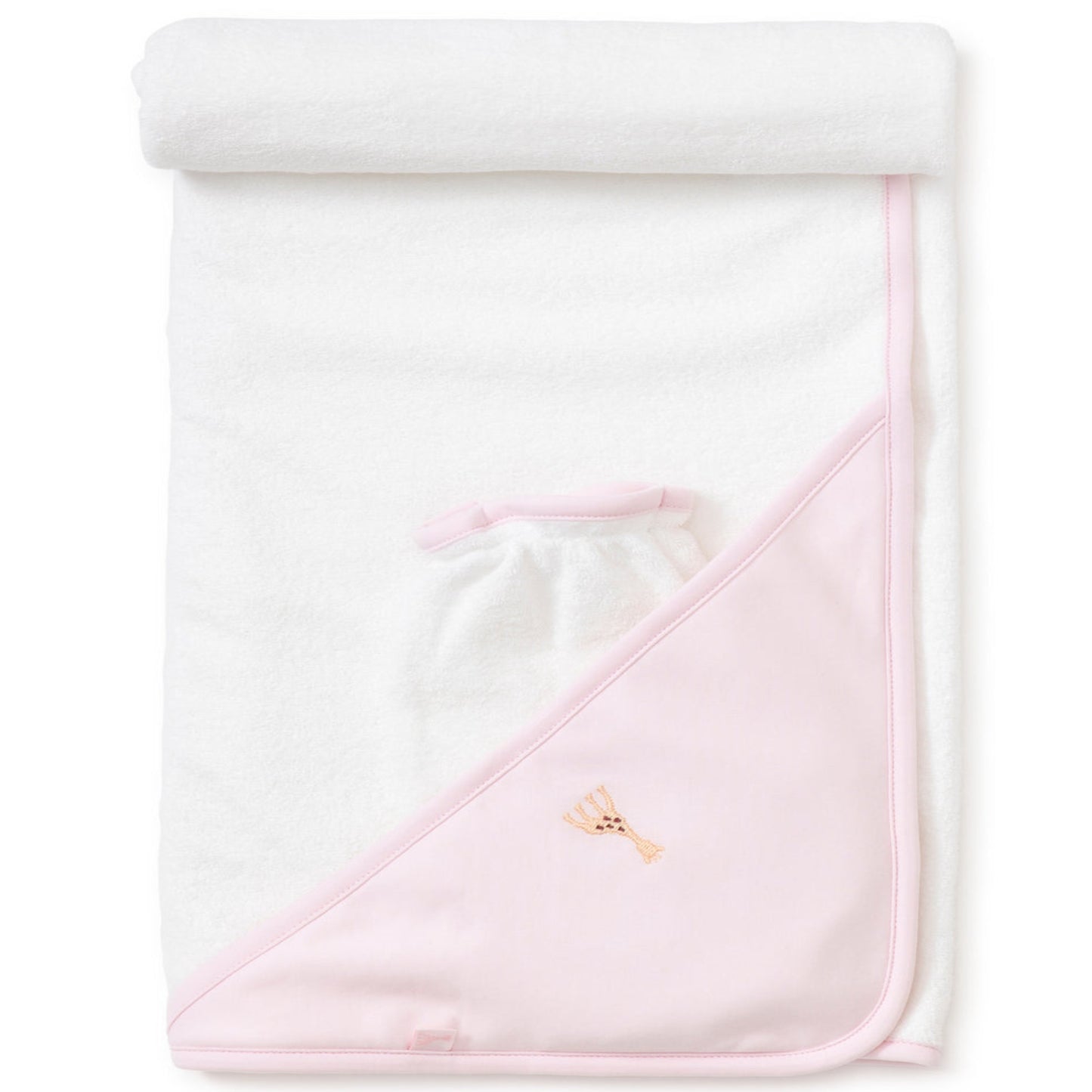 SOPHIE LA GIRAFE PINK HOODED TOWEL & MITT SET