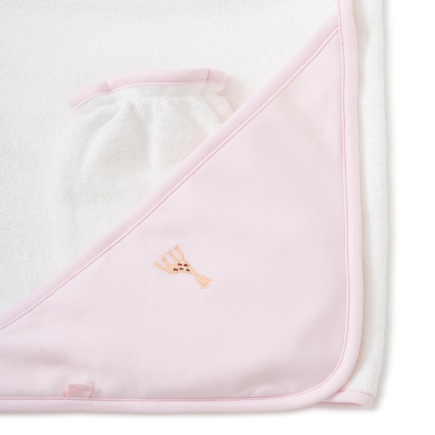 SOPHIE LA GIRAFE PINK HOODED TOWEL & MITT SET