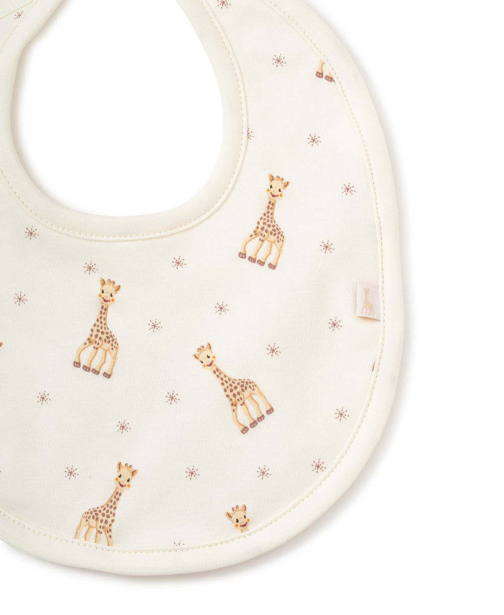 ECRU SOPHIE LA GIRAFE PRINT BIB