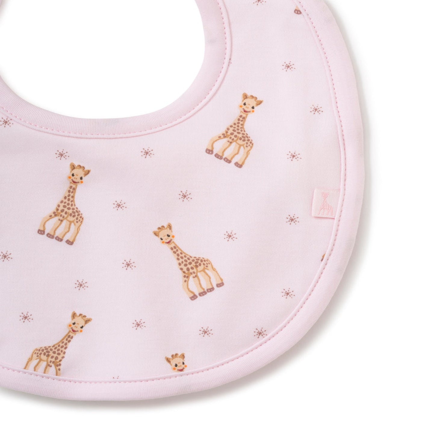 PINK SOPHIE LA GIRAFE PRINT BIB