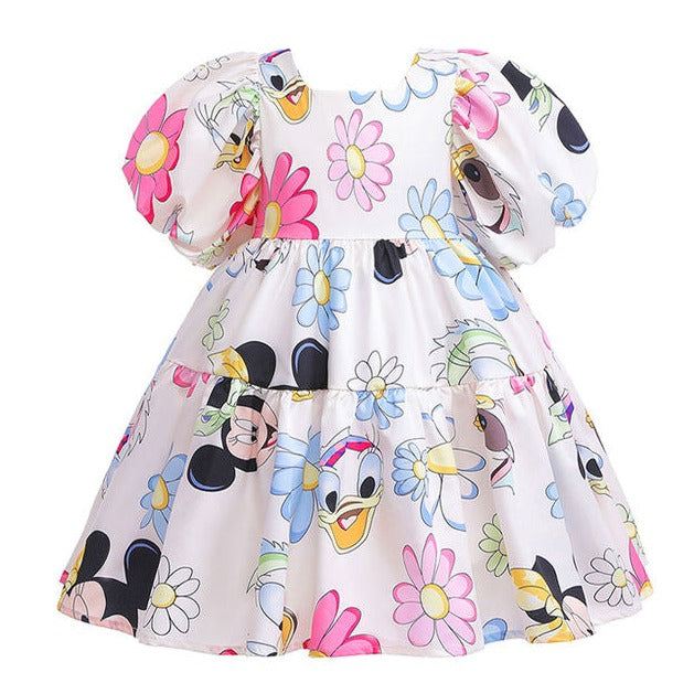 MICKEY MOUSE PUFF SHORT SLEEVE SUMMER DRESS