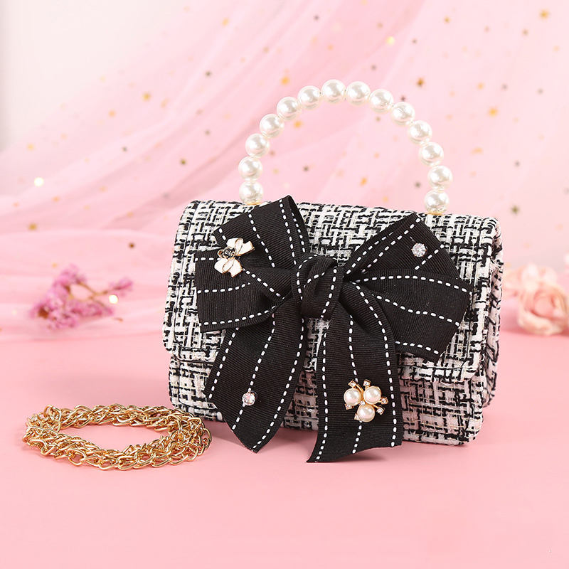 BIG BOW TWEED PURSE BLACK