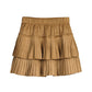 PLEATED SUEDE SKIRT