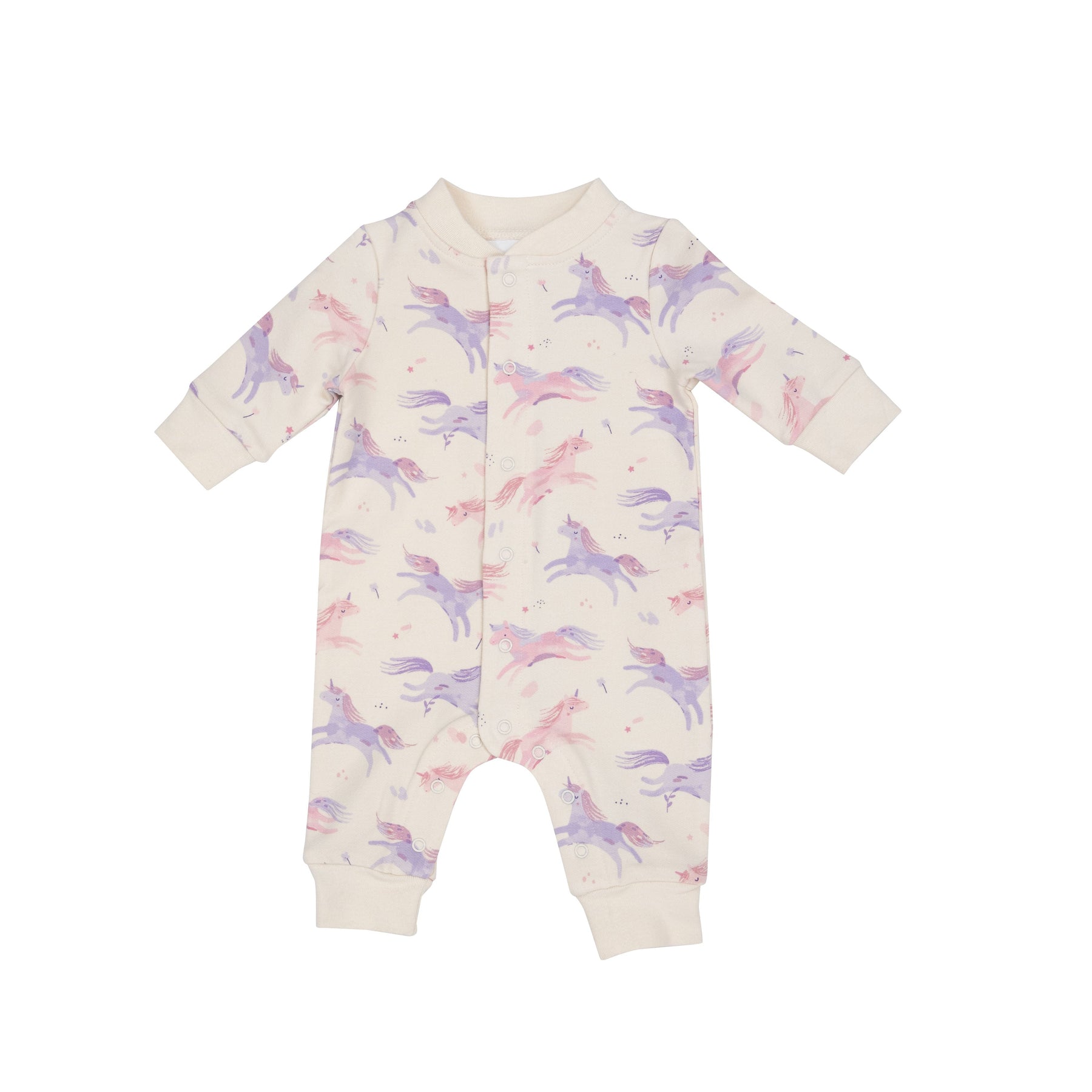 BASEBALL COLLAR ROMPER - DREAMY UNICORNS