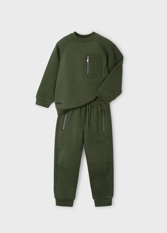 4605 Boy 2 Piece Zip Detail Tracksuit Set