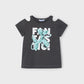 3056 Girl Cut Out Sleeves T-Shirt