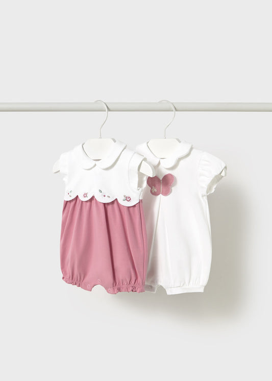 1752 Newborn 2-Pack Collared Rompers