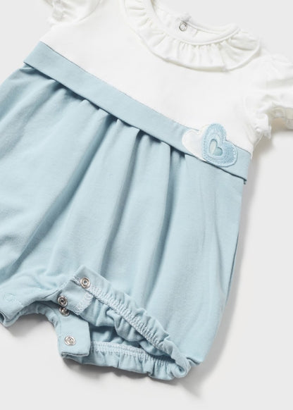 1710 Newborn romper blue White/ Blue