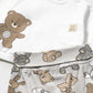 1559 Newborn Bear Print Pants and Hoodie Set