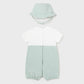 1618 Dungaree dot and hat onesie