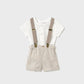 1215 Newborn Shorts with Suspenders and Shirt Set