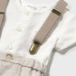 1215 Newborn Shorts with Suspenders and Shirt Set