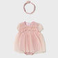 1659 Newborn Tulle Romper with Headband