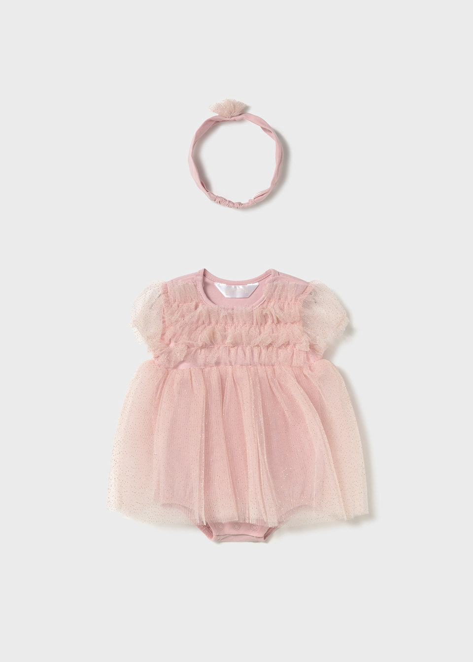 1659 Newborn Tulle Romper with Headband