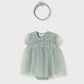 1659 Newborn Tulle Romper with Headband