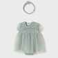 1659 Newborn Tulle Romper with Headband