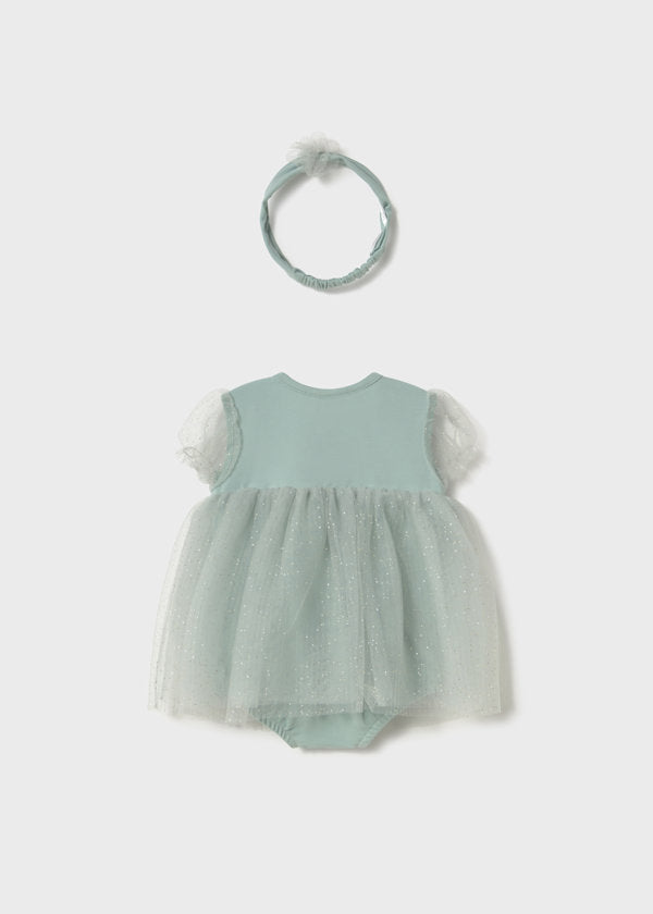 1659 Newborn Tulle Romper with Headband