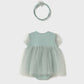 1659 Newborn Tulle Romper with Headband