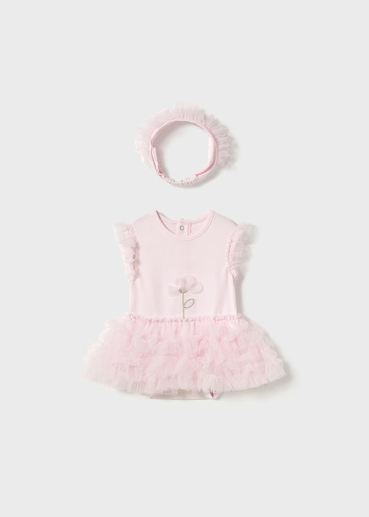 1756 Newborn Tutu Bodysuit with Headband
