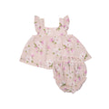 BUTTERFLY SLEEVE PINAFORE TOP & DIAPER COVER - SOUTHERN MAGNOLIAS