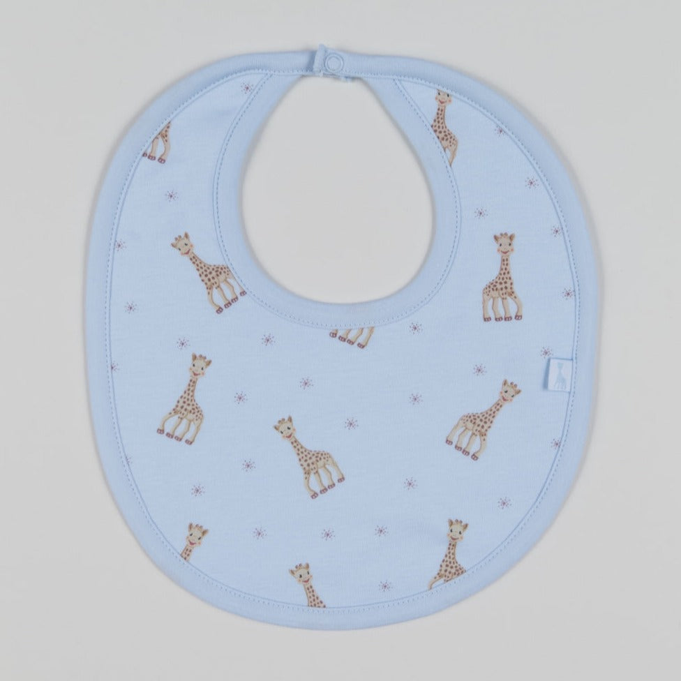 BLUE SOPHIE LA GIRAFE PRINT BIB