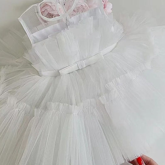 PARTY DRESS BABY GIRL- WHITE