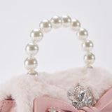 Big Bow Furry Purse - Pink