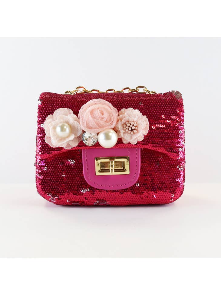 Pink sequin online purse